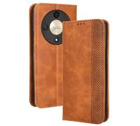 Dedux Flip Funda para Honor Magic 6 Lite 5G (Magic6 Lite) / X9b, Tapa de Billetera de Cuero Retro Cierre Magnético Folio Soporte Ranuras para Tarjetas. Marrón