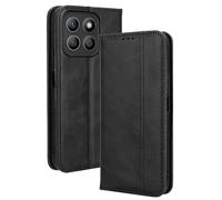 Dedux Flip Funda para Honor X8b, Tapa de Billetera de Cuero Retro Cierre Magnético Folio Soporte Ranuras para Tarjetas. Negro