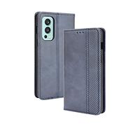 Dedux Flip Funda para OnePlus Nord 2 5G, Tapa de Billetera de Cuero Retro Cierre Magnético Folio Soporte Ranuras para Tarjetas. Azul