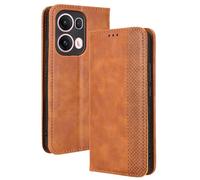 Dedux Flip Funda para OPPO Reno 13 Pro 5G (Reno13 Pro), Tapa de Billetera de Cuero Retro Cierre Magnético Folio Soporte Ranuras para Tarjetas. Marrón