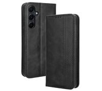 Dedux Flip Funda para Samsung Galaxy A55 5G, Tapa de Billetera de Cuero Retro Cierre Magnético Folio Soporte Ranuras para Tarjetas. Negro