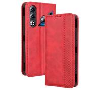 Dedux Flip Funda para ZTE Nubia Neo3 GT 5G, Tapa de Billetera de Cuero Retro Cierre Magnético Folio Soporte Ranuras para Tarjetas. Rojo
