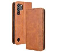 Dedux Flip Funda para ZTE Nubia RedMagic 10 Pro/10 Pro+/10S Pro, Tapa de Billetera de Cuero Retro Cierre Magnético Folio Soporte Ranuras para Tarjetas. Marrón