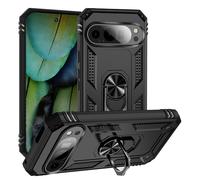 Dedux Funda Compatible con Google Pixel 9 [Tough Armor Series] Robusta Anti-Arañazos Panel Trasero PC + TPU a Prueba de choques + Soporte Plegable. Negro