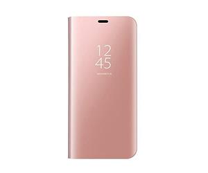 Dedux Funda Compatible con Samsung Galaxy A56 5G - Modelo Inteligente Fecha/Hora Ver Espejo Brillante tirón del Caso Duro con para el Samsung Galaxy A56 5G, Oro Rosa