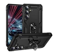 Dedux Funda Compatible con Samsung Galaxy S25 FE [Tough Armor Series] Robusta Anti-Arañazos Panel Trasero PC + TPU a Prueba de choques + Soporte Plegable. Negro