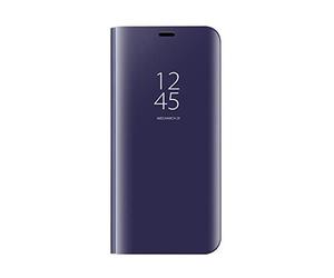 Dedux Funda Compatible con Samsung Galaxy S25 Ultra 5G - Modelo Inteligente Fecha/Hora Ver Espejo Brillante tirón del Caso Duro con para el Samsung Galaxy S25 Ultra 5G,Azul Púrpura