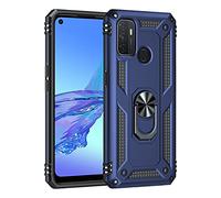 Dedux Funda OPPO A53 / A53s [Tough Armor Series] Robusta Anti-Arañazos Panel Trasero PC + TPU a Prueba de choques + Soporte Plegable. Azul Marino