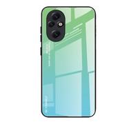 Dedux Funda para Honor 200 Pro 5G, Carcasa Degradado de Color Vidrio Templado Anti-rasguños Funda, TPU de Silicona Suave Case Cover (Verde)