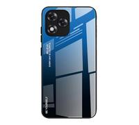 Dedux Funda para Honor 400 Lite, Carcasa Degradado de Color Vidrio Templado Anti-rasguños Funda, TPU de Silicona Suave Case Cover (Azul/Negro)