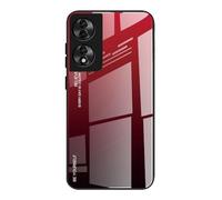 Dedux Funda para Honor 90 Smart 5G / Honor X7b 4G / 5G, Carcasa Degradado de Color Vidrio Templado Anti-rasguños Funda, TPU de Silicona Suave Case Cover (Rojo/Negro)