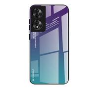 Dedux Funda para Honor 90 Smart 5G / Honor X7b 4G / 5G, Carcasa Degradado de Color Vidrio Templado Anti-rasguños Funda, TPU de Silicona Suave Case Cover (Violeta/Verde)