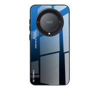 Dedux Funda para Honor Magic 6 Lite 5G (Magic6 Lite) / X9b, Carcasa Degradado de Color Vidrio Templado Anti-rasguños Funda, TPU de Silicona Suave Case Cover (Azul/Negro)