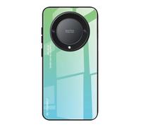 Dedux Funda para Honor Magic 6 Lite 5G (Magic6 Lite) / X9b, Carcasa Degradado de Color Vidrio Templado Anti-rasguños Funda, TPU de Silicona Suave Case Cover (Verde)