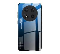 Dedux Funda para Honor Magic 7 Lite 5G (Magic7 Lite) / X9c, Carcasa Degradado de Color Vidrio Templado Anti-rasguños Funda, TPU de Silicona Suave Case Cover (Azul/Negro)