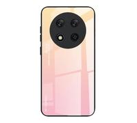 Dedux Funda para Honor Magic 7 Lite 5G (Magic7 Lite) / X9c, Carcasa Degradado de Color Vidrio Templado Anti-rasguños Funda, TPU de Silicona Suave Case Cover (Dolado/Rosa)