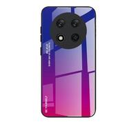 Dedux Funda para Honor Magic 7 Lite 5G (Magic7 Lite) / X9c, Carcasa Degradado de Color Vidrio Templado Anti-rasguños Funda, TPU de Silicona Suave Case Cover (Azul/Rojo)