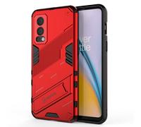 Dedux Funda para OnePlus Nord 2 5G, Carcasa Funda Armadura Militar TPU de Silicona Dura para Pc con Soporte. Rojo