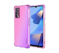 Dedux Funda para OPPO A16 / A54s / A16s, [Refuerzo de Cuatro Esquinas] Carcasa Gradiente Transparente TPU Suave Funda Case (Rosa/Violeta)