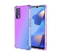 Dedux Funda para OPPO A16 / A54s / A16s, [Refuerzo de Cuatro Esquinas] Carcasa Gradiente Transparente TPU Suave Funda Case (Violeta/Azul)