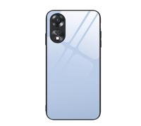 Dedux Funda para OPPO A38 4G / OPPO A18 4G, Carcasa Color Puro Vidrio Templado Anti-rasguños Funda y TPU de Silicona Suave Case Cover Fundas (Azul Claro 1)