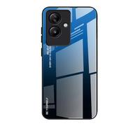 Dedux Funda para OPPO A79 5G, Carcasa Degradado de Color Vidrio Templado Anti-rasguños Funda, TPU de Silicona Suave Case Cover (Azul/Negro)
