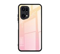Dedux Funda para OPPO Find X5 Pro, Carcasa Degradado de Color Vidrio Templado Anti-rasguños Funda, TPU de Silicona Suave Case Cover (Dolado/Rosa)