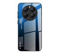 Dedux Funda para Realme 12 Pro Plus 5G / Realme 12 Pro+ 5G, Carcasa Degradado de Color Vidrio Templado Anti-rasguños Funda, TPU de Silicona Suave Case Cover (Azul/Negro)