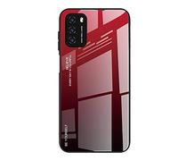 Dedux Funda para Samsung Galaxy A56 5G, Carcasa Degradado de Color Vidrio Templado Anti-rasguños Funda, TPU de Silicona Suave Case Cover (Rojo/Negro)