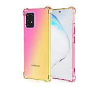 Dedux Funda para Samsung Galaxy S10 Lite, [Refuerzo de Cuatro Esquinas] Carcasa Gradiente Transparente TPU Suave Funda Case (Rosa/Dolado)