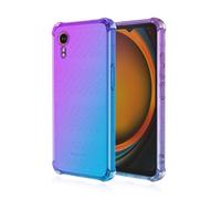 Dedux Funda para Samsung Galaxy Xcover7, [Refuerzo de Cuatro Esquinas] Carcasa Gradiente Transparente TPU Suave Funda Case (Violeta/Azul)