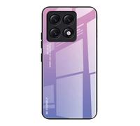 Dedux Funda para Xiaomi 14T Pro 5G, Carcasa Degradado de Color Vidrio Templado Anti-rasguños Funda, TPU de Silicona Suave Case Cover (Violeta)
