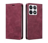 Dedux Funda para Xiaomi 14T Pro 5G, Cuero Premium Flip Folio Carcasa Case con Tarjetero Fundas Tapa Libro Magnético con Bloqueo RFID Proteccionpara. Rojo