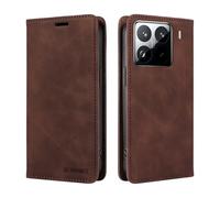Dedux Funda para Xiaomi 15 Pro, Cuero Premium Flip Folio Carcasa Case con Tarjetero Fundas Tapa Libro Magnético con Bloqueo RFID Proteccionpara. Marron Oscuro