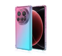 Dedux Funda para Xiaomi 15 Ultra, [Refuerzo de Cuatro Esquinas] Carcasa Gradiente Transparente TPU Suave Funda Case (Rosa/Verde)
