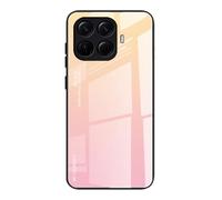 Dedux Funda para Xiaomi 15T Pro 5G, Carcasa Degradado de Color Vidrio Templado Anti-rasguños Funda, TPU de Silicona Suave Case Cover (Dolado/Rosa)