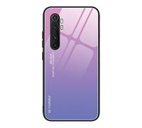 Dedux Funda para Xiaomi Mi Note 10 Lite, Carcasa Degradado de Color Vidrio Templado Anti-rasguños Funda, TPU de Silicona Suave Case Cover (Violeta)