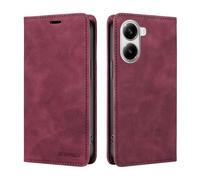 Dedux Funda para Xiaomi Poco X7 Pro 5G, Cuero Premium Flip Folio Carcasa Case con Tarjetero Fundas Tapa Libro Magnético con Bloqueo RFID Proteccionpara. Rojo