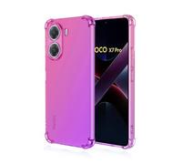 Dedux Funda para Xiaomi Poco X7 Pro 5G, [Refuerzo de Cuatro Esquinas] Carcasa Gradiente Transparente TPU Suave Funda Case (Rosa/Violeta)