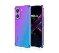 Dedux Funda para Xiaomi Poco X7 Pro 5G, [Refuerzo de Cuatro Esquinas] Carcasa Gradiente Transparente TPU Suave Funda Case (Violeta/Azul)
