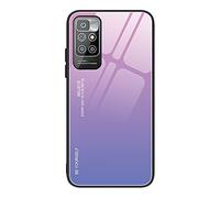 Dedux Funda para Xiaomi Redmi 10 2022, Carcasa Degradado de Color Vidrio Templado Anti-rasguños Funda, TPU de Silicona Suave Case Cover (Violeta)