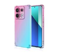 Dedux Funda para Xiaomi Redmi Note 13 4G, [Refuerzo de Cuatro Esquinas] Carcasa Gradiente Transparente TPU Suave Funda Case (Rosa/Verde)