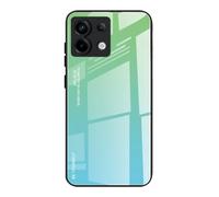 Dedux Funda para Xiaomi Redmi Note 13 5G, Carcasa Degradado de Color Vidrio Templado Anti-rasguños Funda, TPU de Silicona Suave Case Cover (Verde)