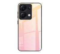 Dedux Funda para Xiaomi Redmi Note 13 Pro 4G, Carcasa Degradado de Color Vidrio Templado Anti-rasguños Funda, TPU de Silicona Suave Case Cover (Dolado/Rosa)
