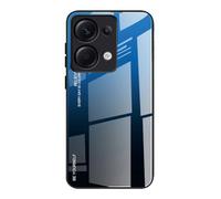 Dedux Funda para Xiaomi Redmi Note 13 Pro 4G, Carcasa Degradado de Color Vidrio Templado Anti-rasguños Funda, TPU de Silicona Suave Case Cover (Azul/Negro)