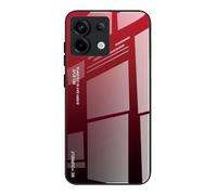 Dedux Funda para Xiaomi Redmi Note 13 Pro 5G, Carcasa Degradado de Color Vidrio Templado Anti-rasguños Funda, TPU de Silicona Suave Case Cover (Rojo/Negro)