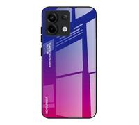 Dedux Funda para Xiaomi Redmi Note 13 Pro 5G, Carcasa Degradado de Color Vidrio Templado Anti-rasguños Funda, TPU de Silicona Suave Case Cover (Azul/Rojo)