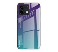 Dedux Funda para Xiaomi Redmi Note 13 Pro 5G, Carcasa Degradado de Color Vidrio Templado Anti-rasguños Funda, TPU de Silicona Suave Case Cover (Violeta/Verde)