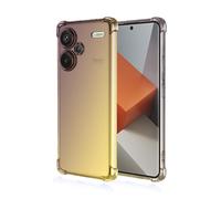 Dedux Funda para Xiaomi Redmi Note 13 Pro+ / Redmi Note 13 Pro Plus 5G, [Refuerzo de Cuatro Esquinas] Carcasa Gradiente Transparente TPU Suave Funda Case (Negro/Dolado)