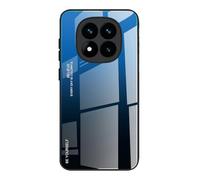 Dedux Funda para Xiaomi Redmi Note 14 Pro Plus 5G / Redmi Note 14 Pro+, Carcasa Degradado de Color Vidrio Templado Anti-rasguños Funda, TPU de Silicona Suave Case Cover (Azul/Negro)